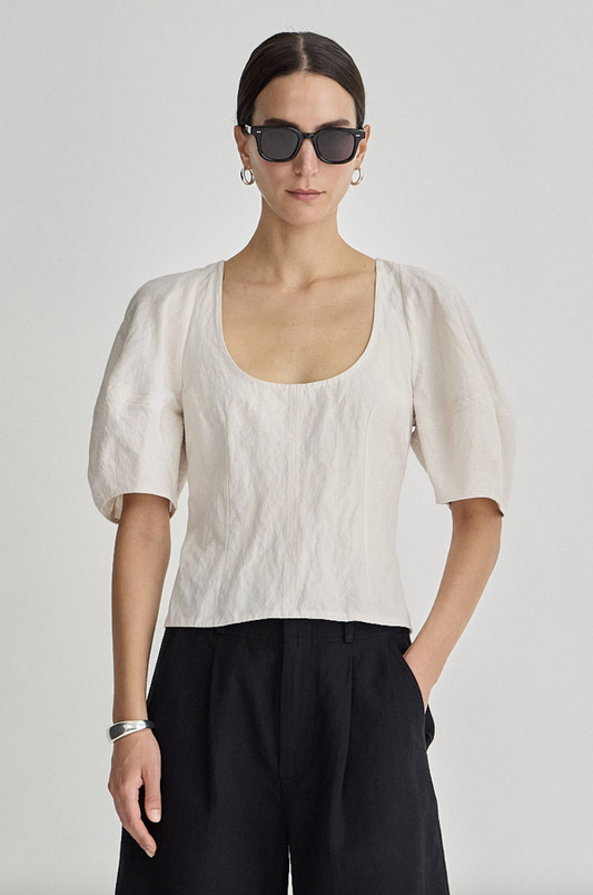 Scoop Neck Lina Top, Birch