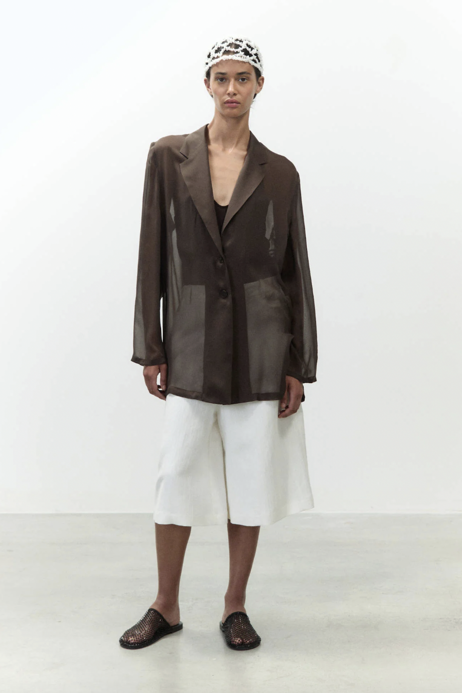 GIACCA CHIFFON CHOCO