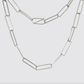 Extra Long Rectangular Link Chain Necklace 22"
