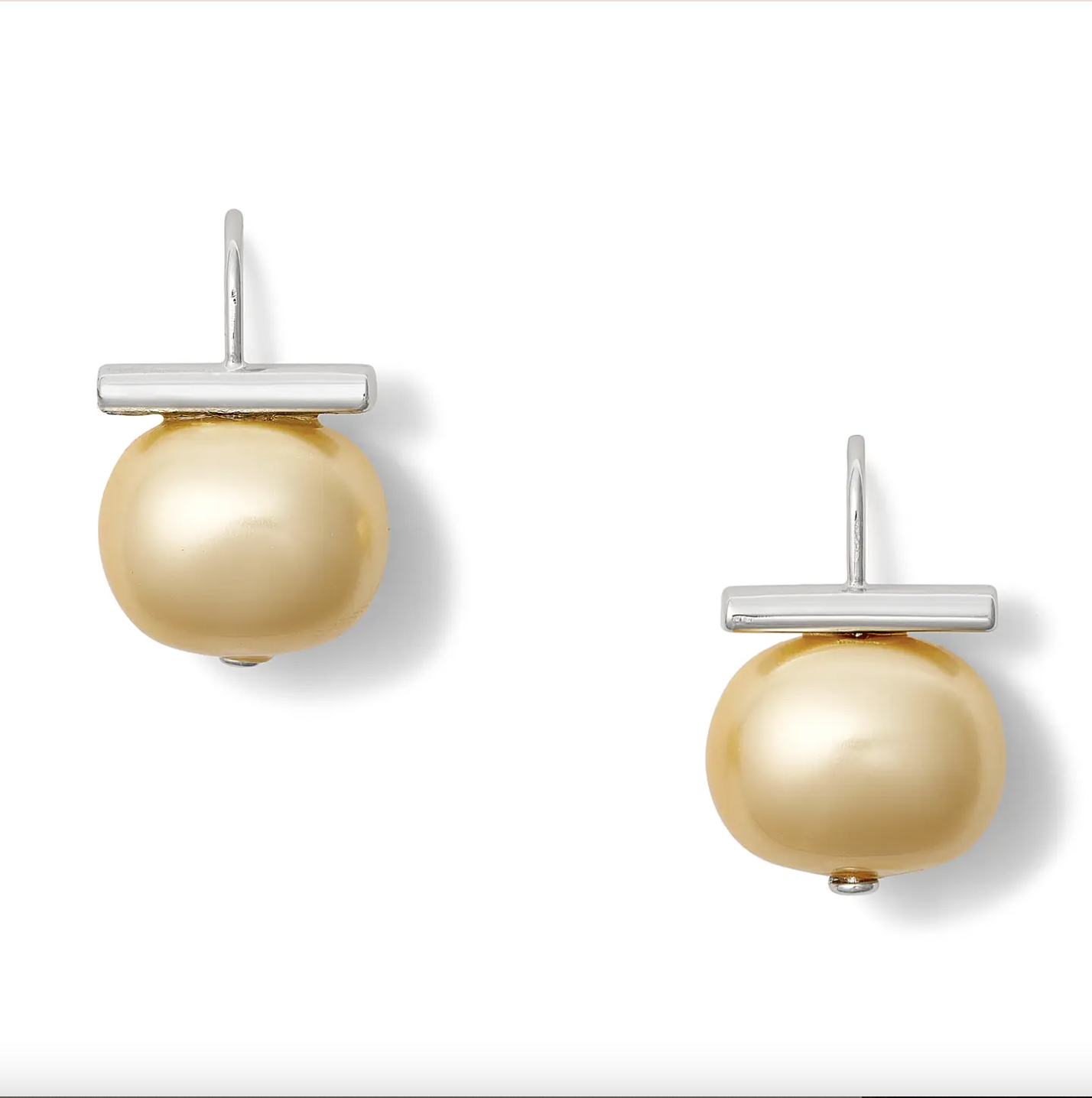 Buttery-Gold Sterling, Medium Pebble Pearl Earrings