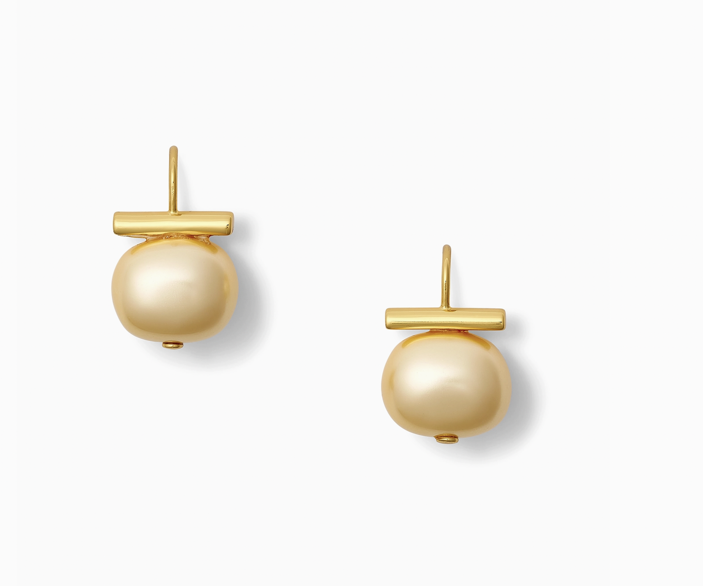 Buttery-Gold on Gold, Medium Pebble Pearl Earrings
