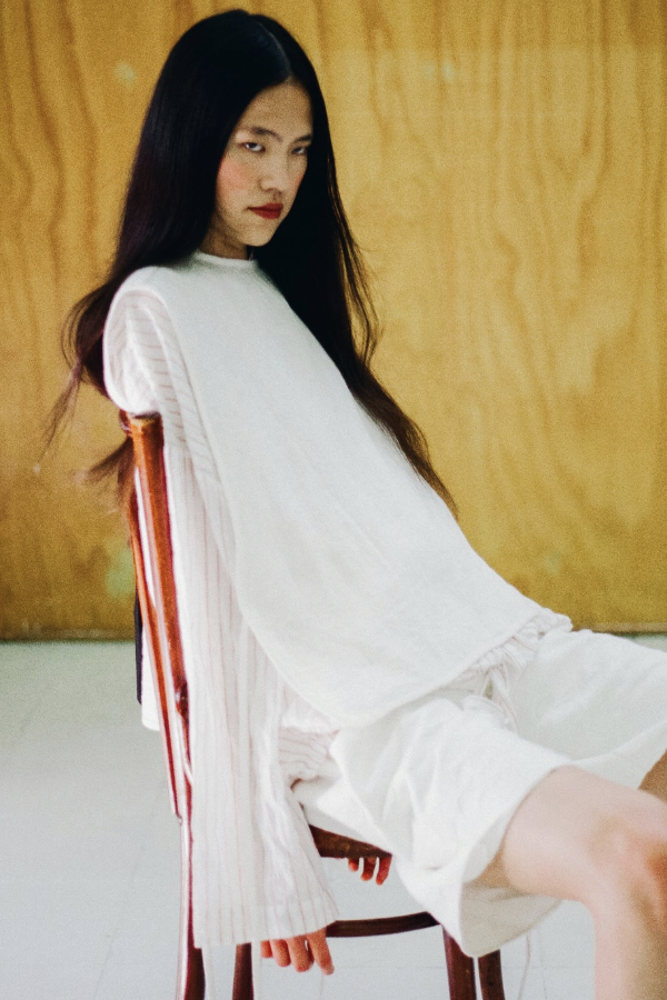 Wrap Shirt, White/Black