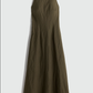 Sculpted Uma Sleeveless Maxi, Dark Olive
