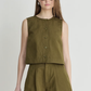 Godet Tank, Dark Olive