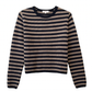 Melina Stripe Cotton Cashmere Sweater, Navy
