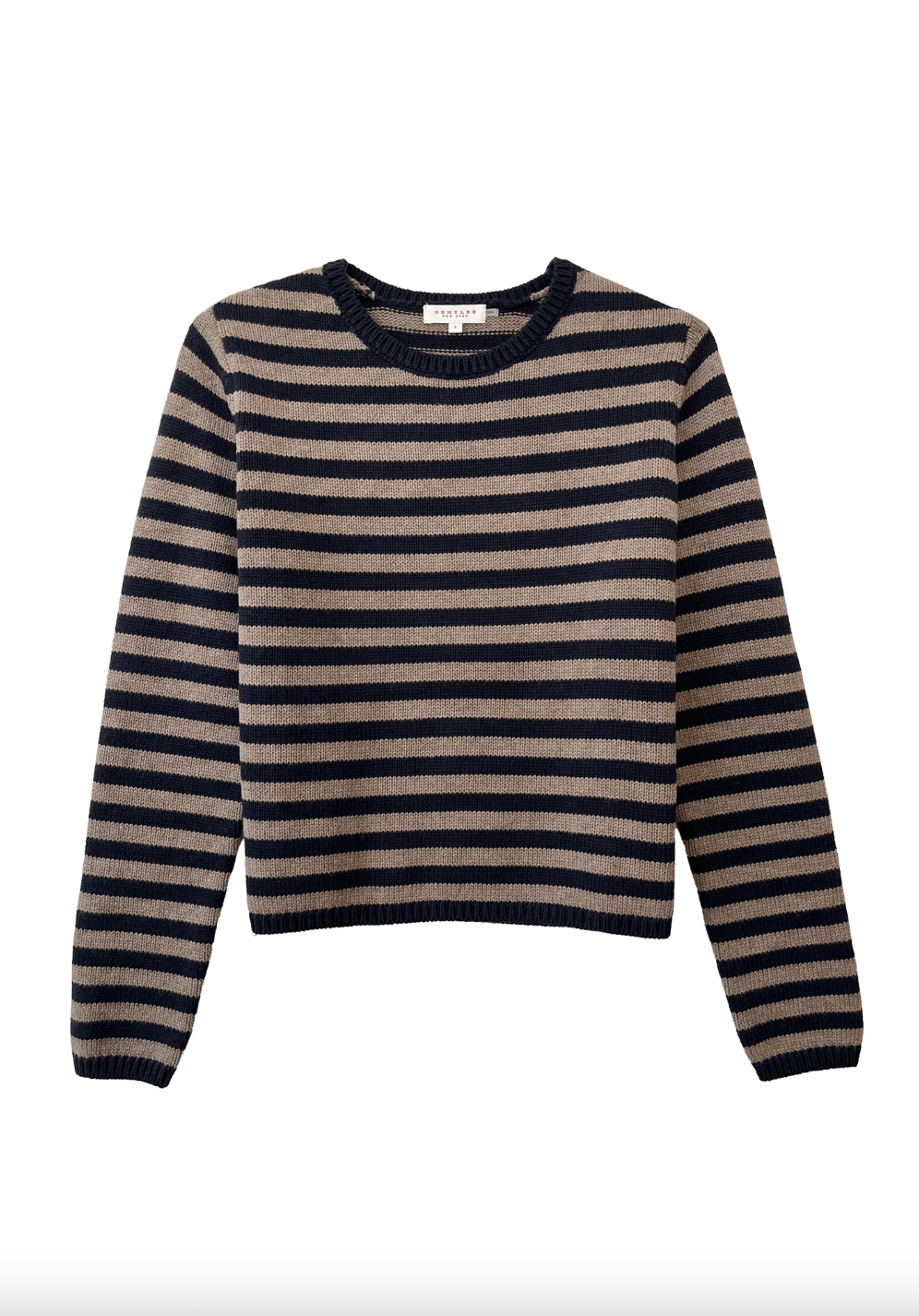 Melina Stripe Cotton Cashmere Sweater, Navy