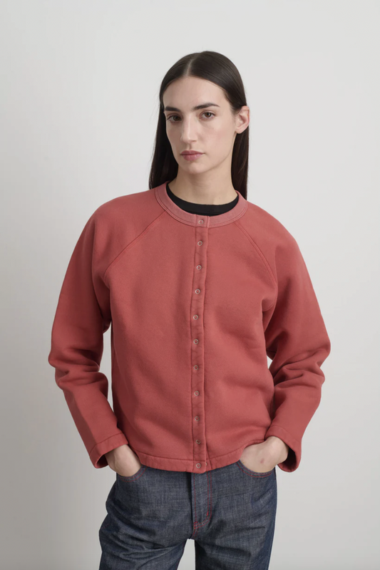 Snap Cardigan, Faded Tomato Overdye