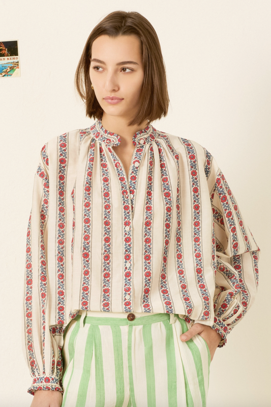 Poet Roseband Stripe Blouse