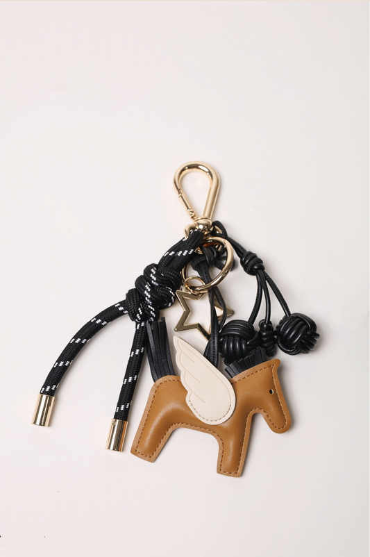 Bag Charm - Black Cherries & Brown Horse