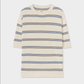 Organic Cotton Striped T-Shirt, Ecru/Baby Blue
