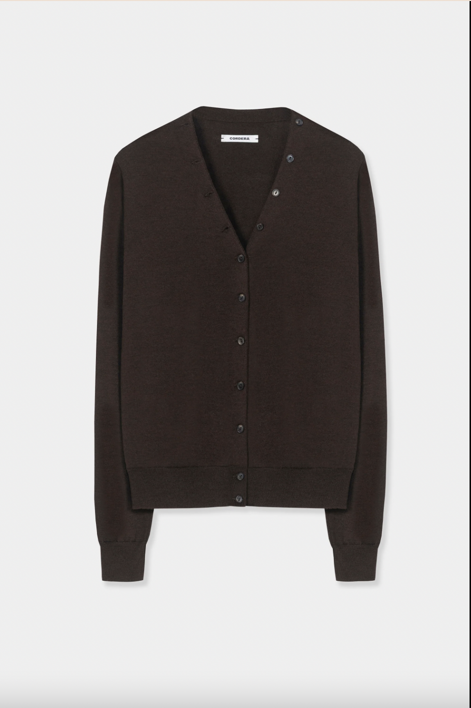 Merino Wool Button Cardigan, Brown