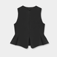 Tailored Peplum Vest, Dark Brown
