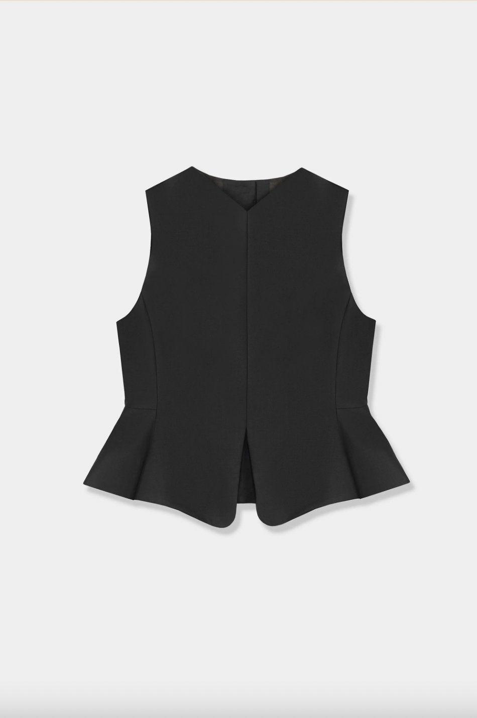 Tailored Peplum Vest, Dark Brown