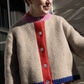 Nikki Chasin Sheba Cardigan Sweater - Oatmeal Colorblock