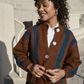 Nikki Chasin Sheba Striped Cardigan - Hickory/Ocean