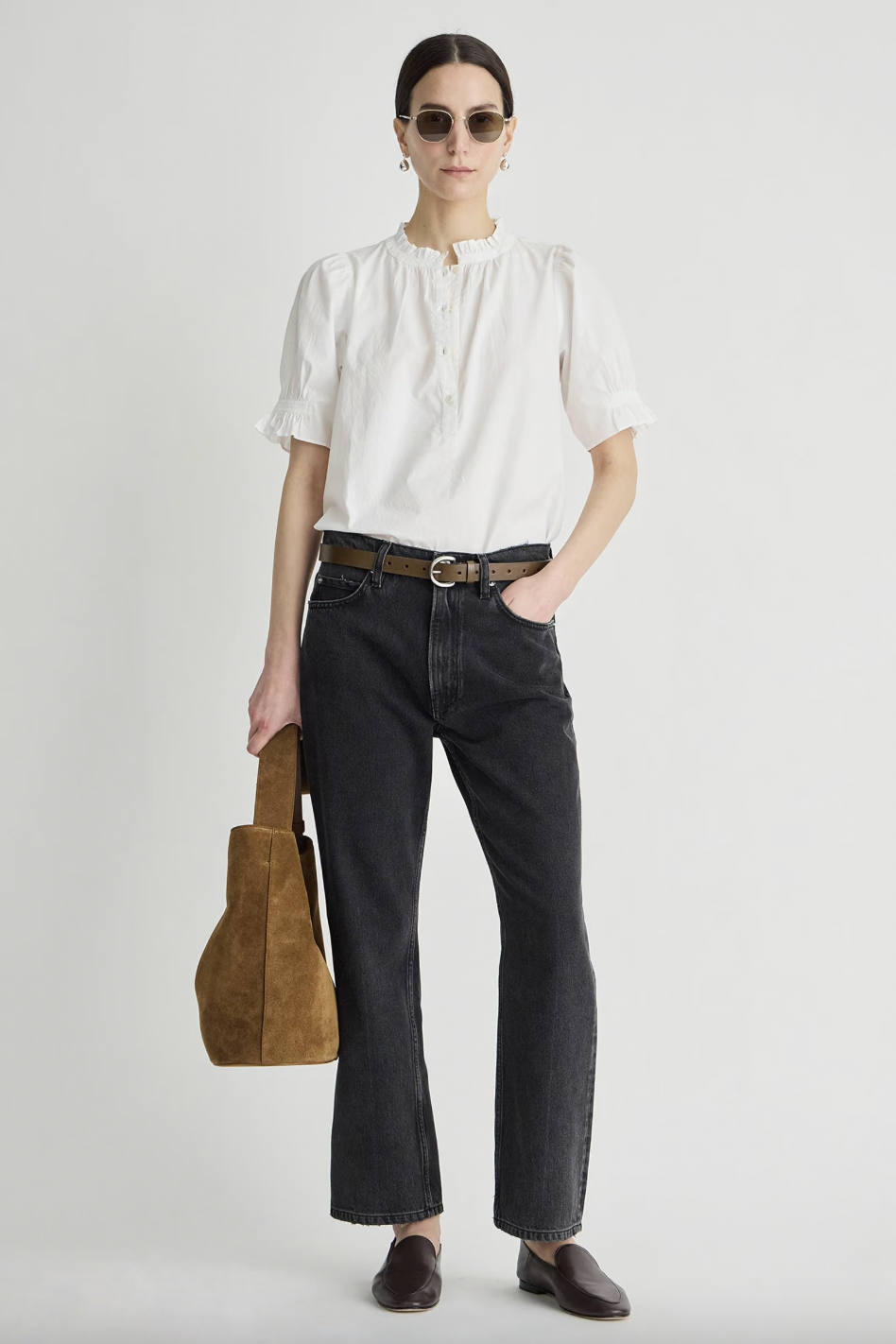 Rene Kick Flare Jean, Black