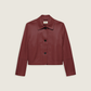 Emy Leather Classic Jacket, Saffran Red