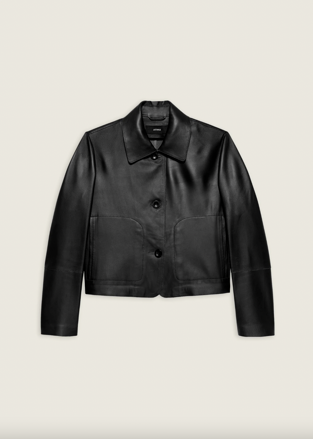 Emy Leather Classic Jacket, Black
