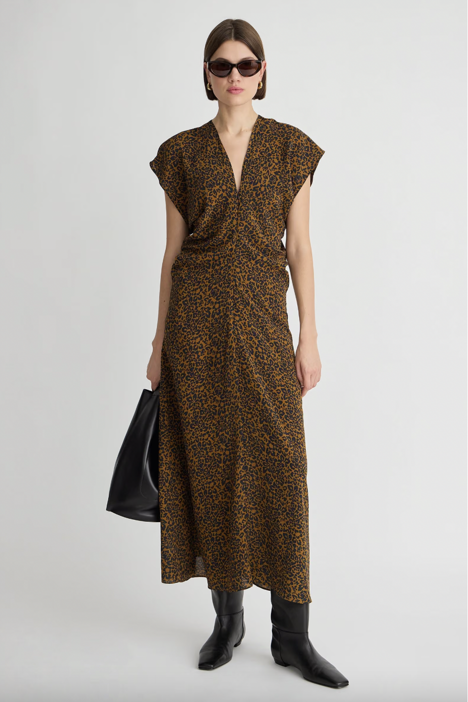 Monde Silk Bias Maxi Dress, Leo Floral Midnight