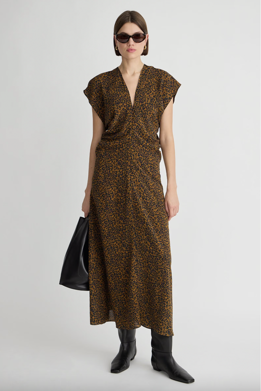 Monde Silk Bias Maxi Dress, Leo Floral Midnight