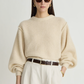 Softest Silk Cashmere Batwing Crew, Ivory