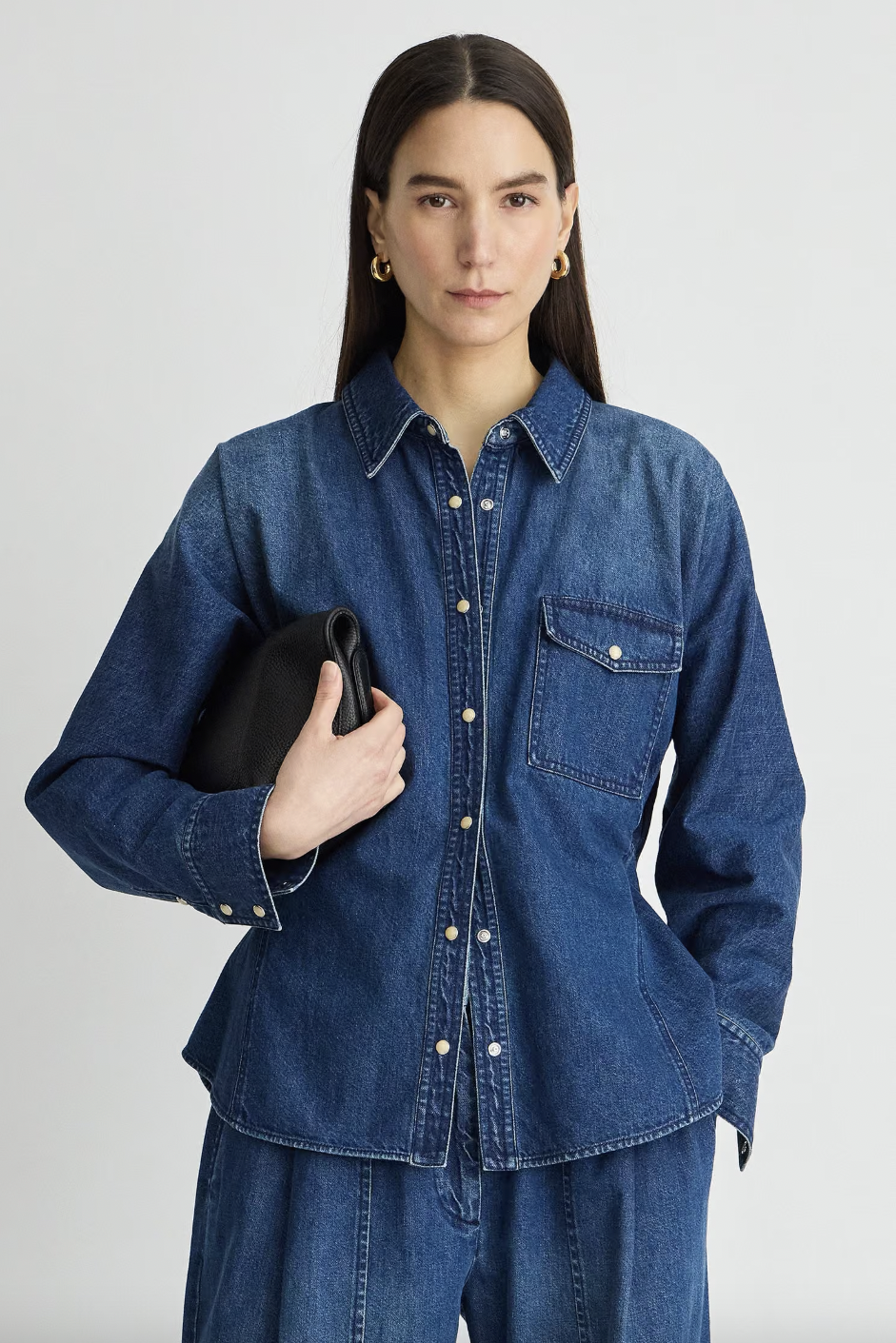 Anni Denim Button-Up, Bluey