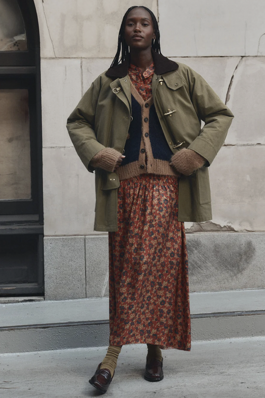 Firefighter Jacket, Olive With Chocolate