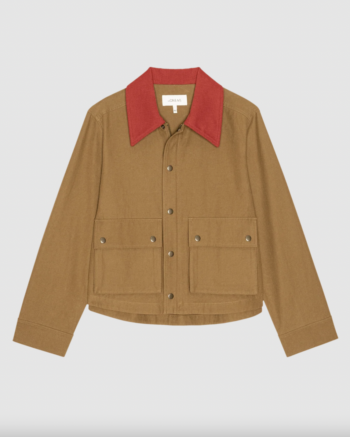 Swingy Jacket, Rust With Bright Red