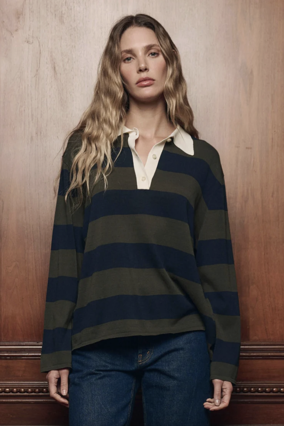 Academy Polo Sweater, Army League Stripe