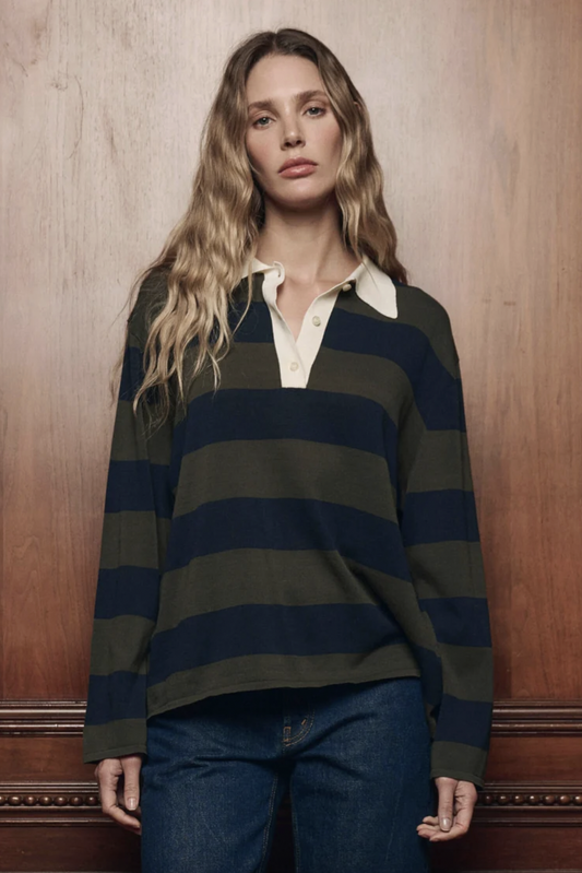 Academy Polo Sweater, Army League Stripe