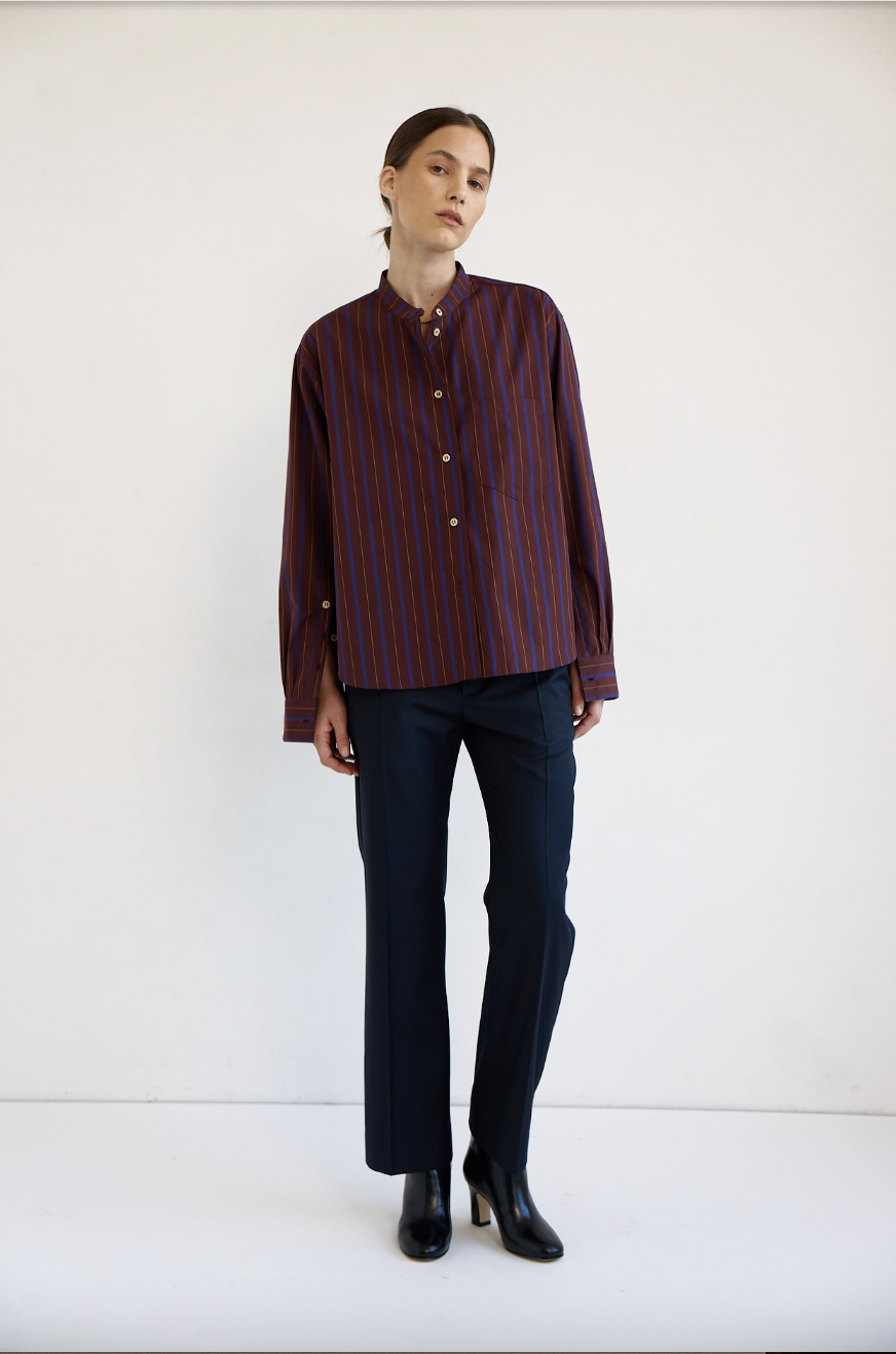 Editor Shirt, Oxblood Stripe