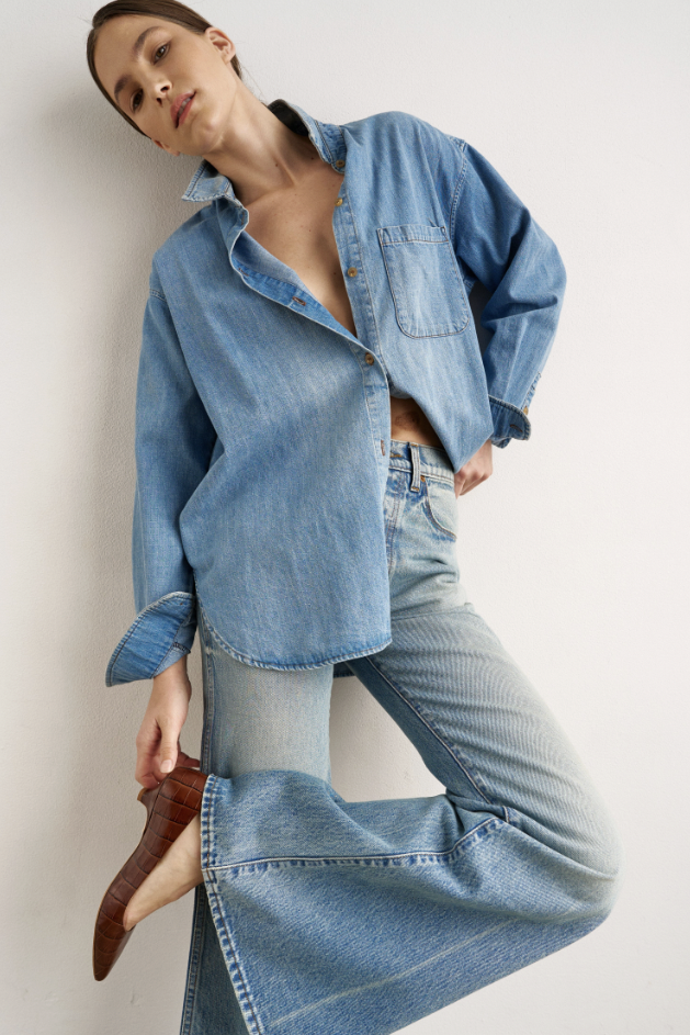 Essential Denim Shirt, Timeworn Indigo