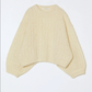 Plush Airy Balloon Sleeve Sweater, Cream