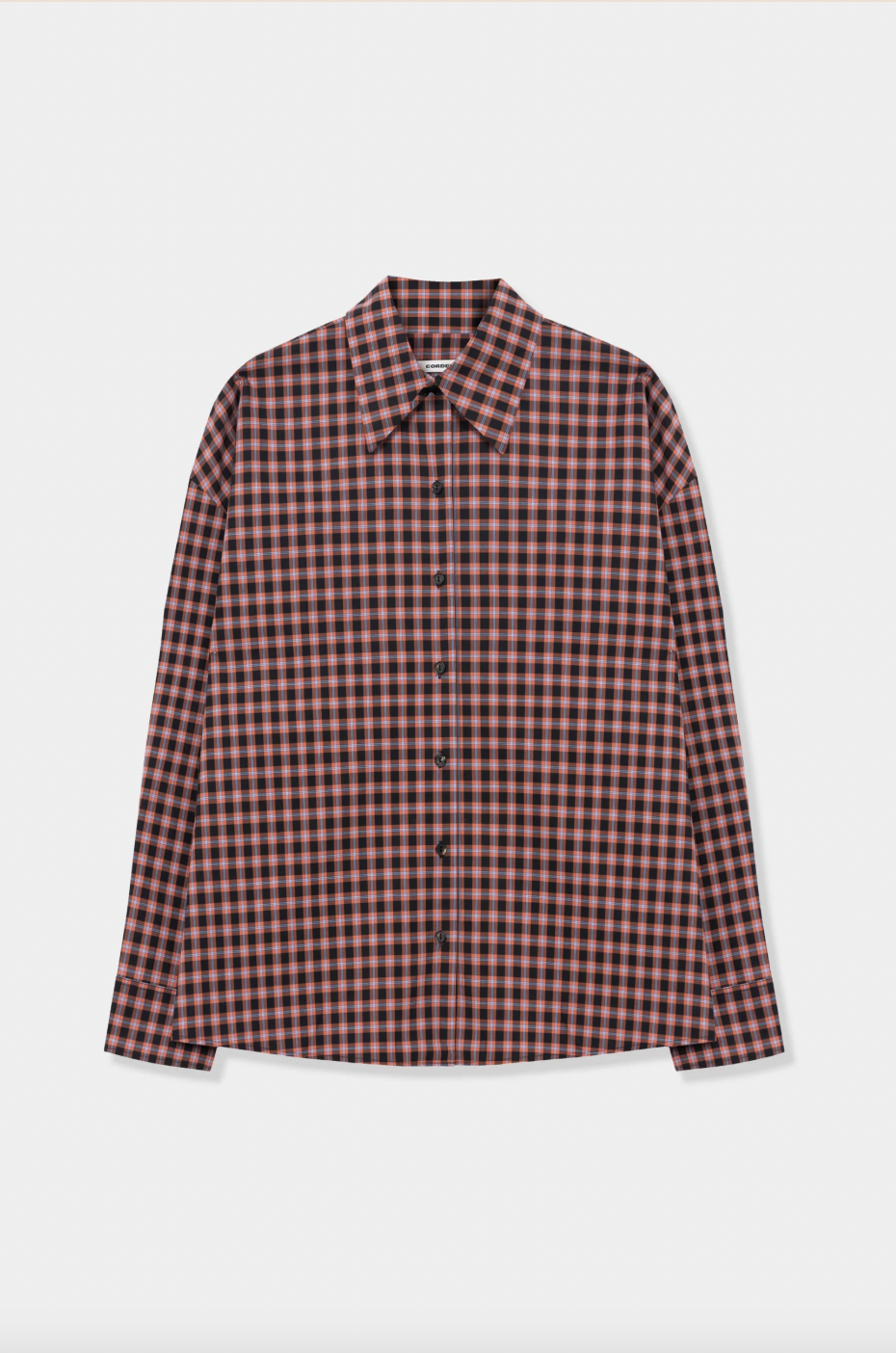 Checked Oversized Shirt, Orange/Black