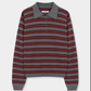 Organic Cotton Striped Polo, Burgandy