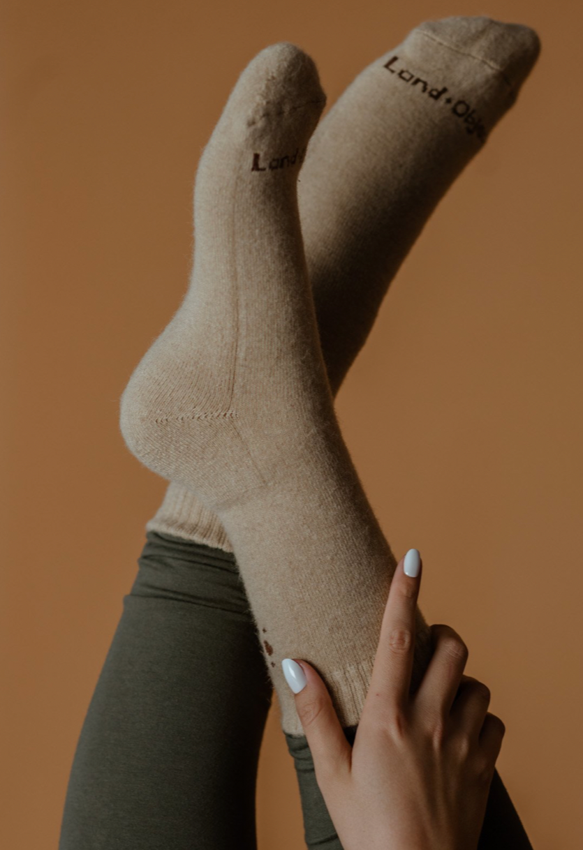 Calf-Length Camel Socks, Medium