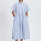 Haruko Dress, Blue/Black Stripe
