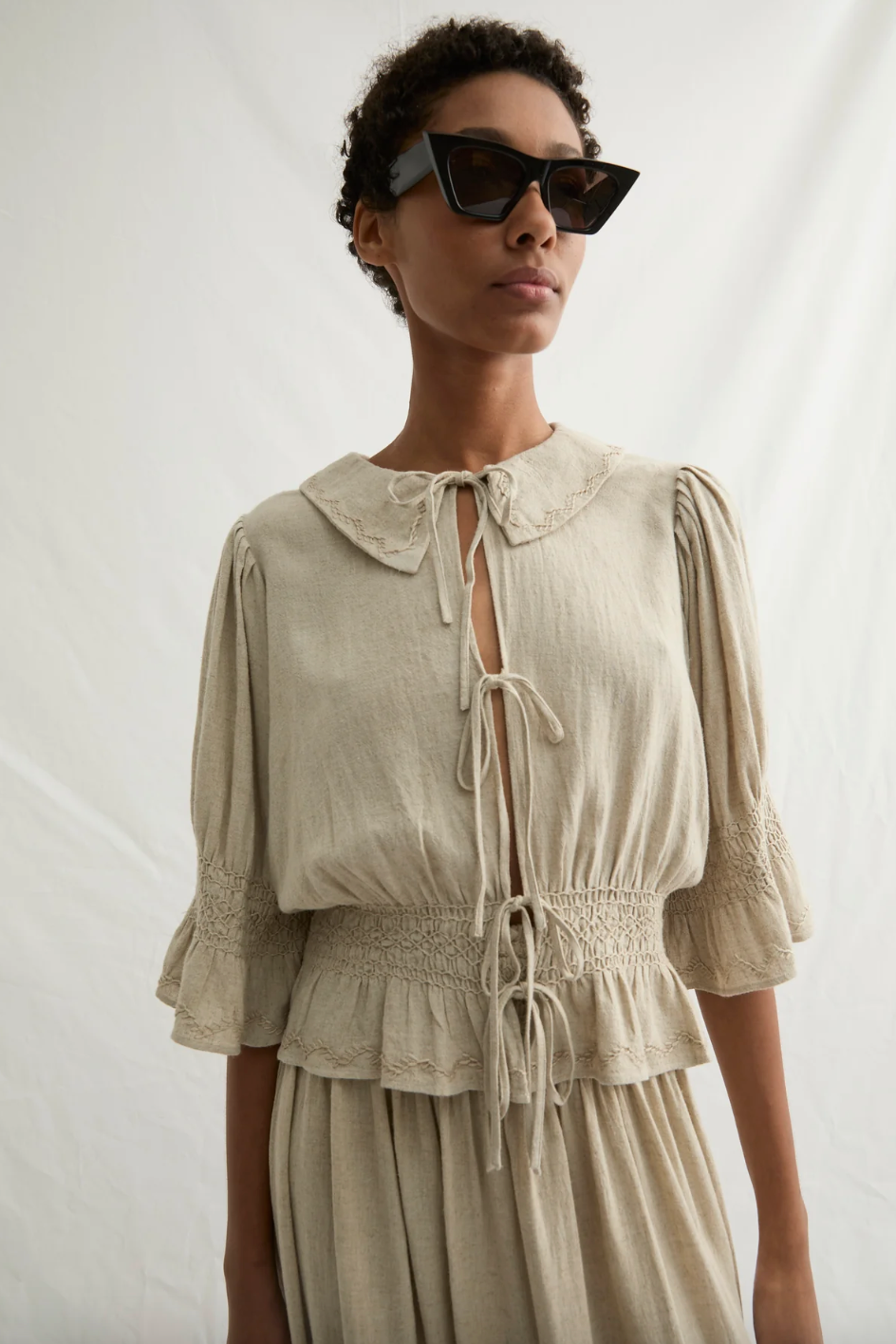 Piano Blouse, Beige