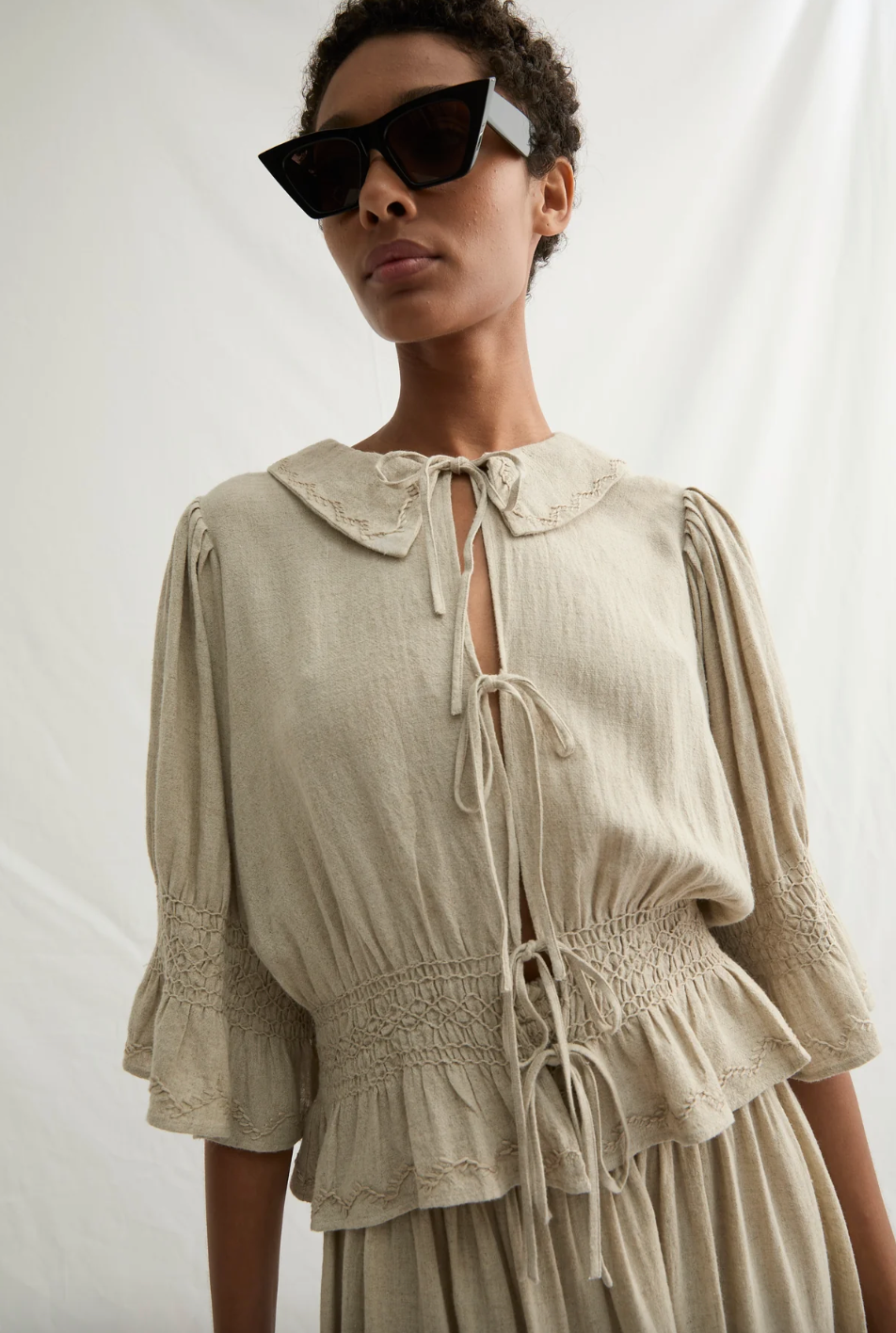 Piano Blouse, Beige