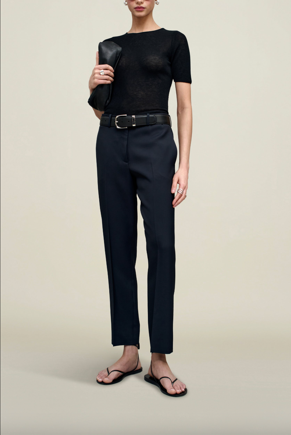 Brie Cropped Trouser, Navy