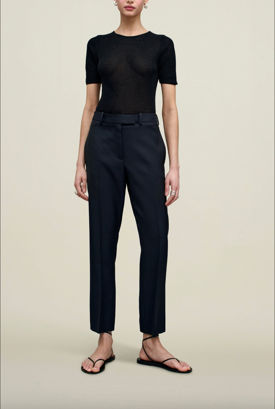 Brie Cropped Trouser, Navy