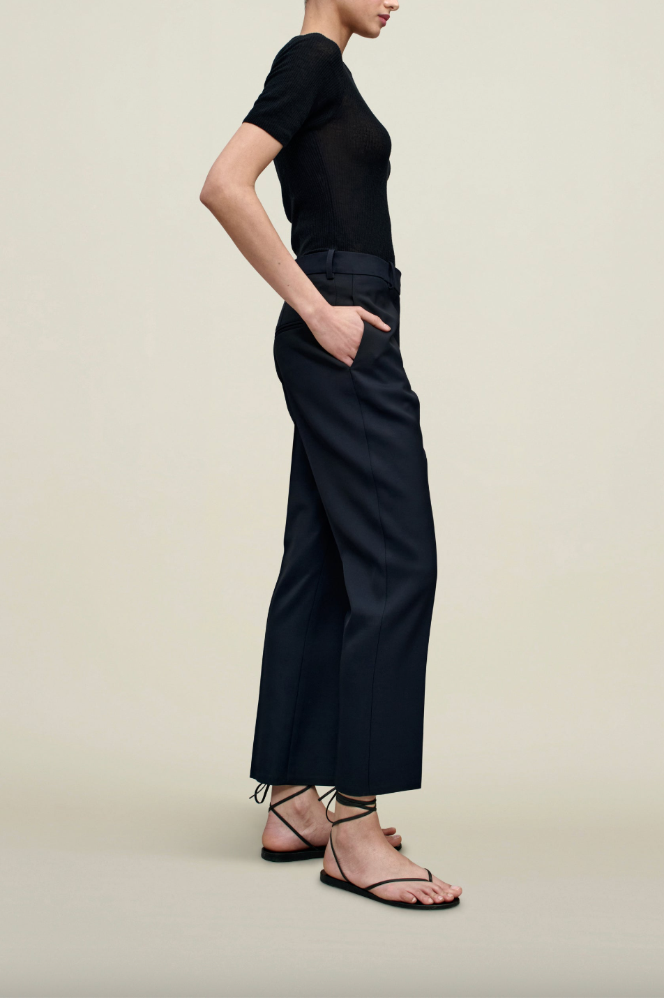 Brie Cropped Trouser, Navy