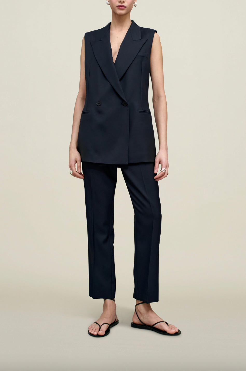 Brie Cropped Trouser, Navy