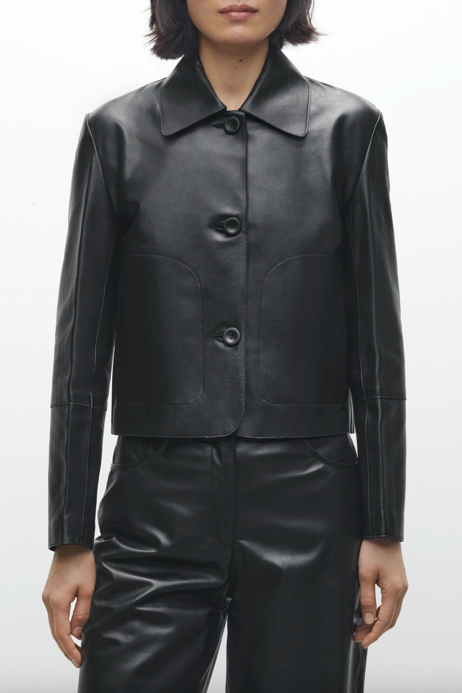 Emy Butter Leather Jacket, Black