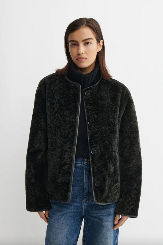 Lucine Reversible Shearling Jacket , D Green