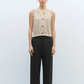 Flecked Cotton Vest Natural