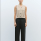Flecked Cotton Vest Natural