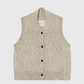Flecked Cotton Vest Natural