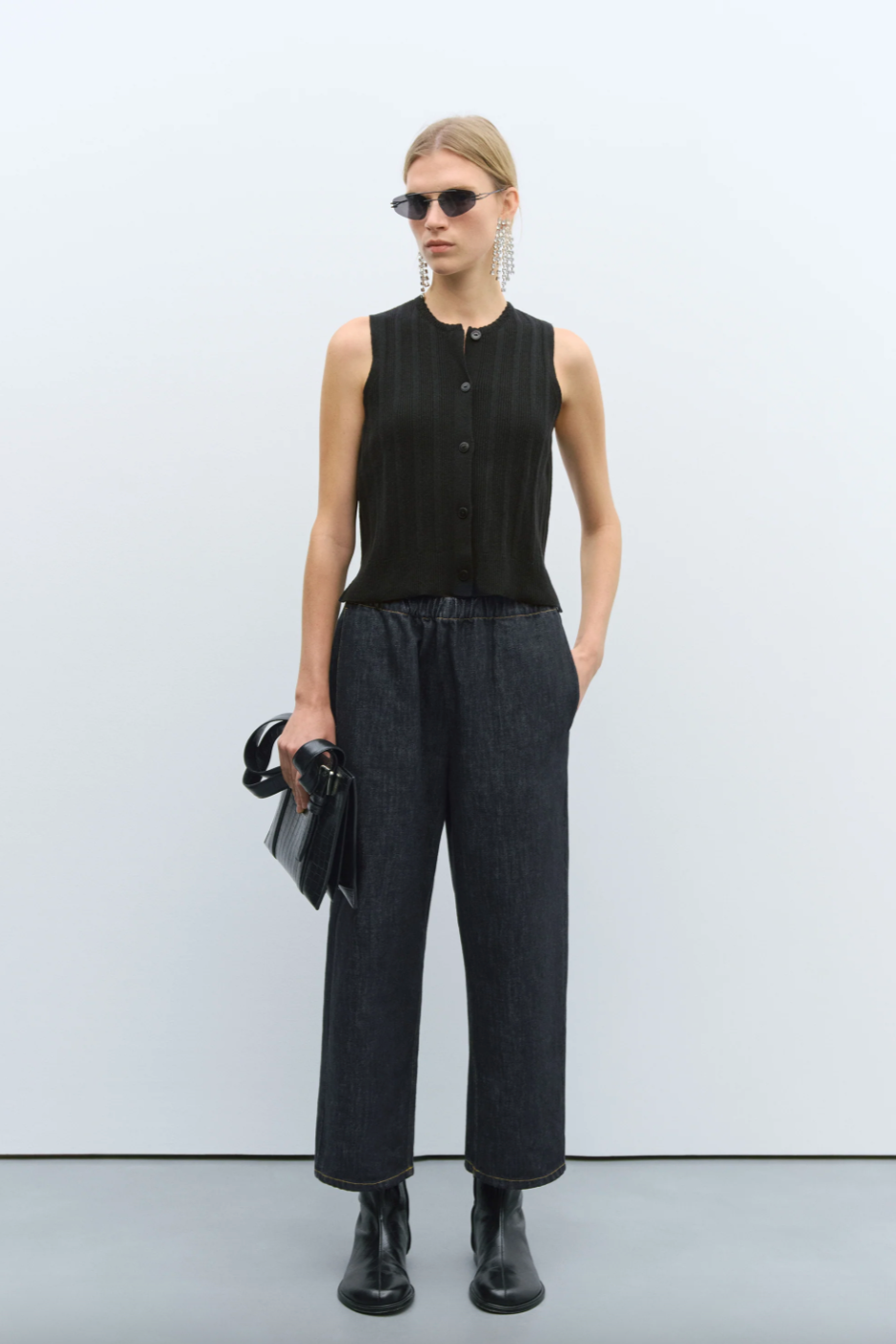 Denim Relaxed Pants Black