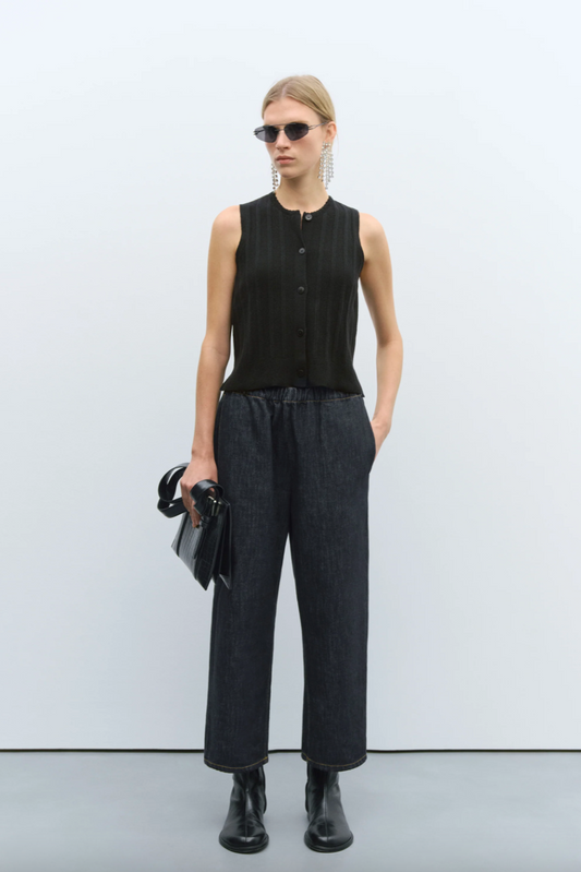 Denim Relaxed Pants Black